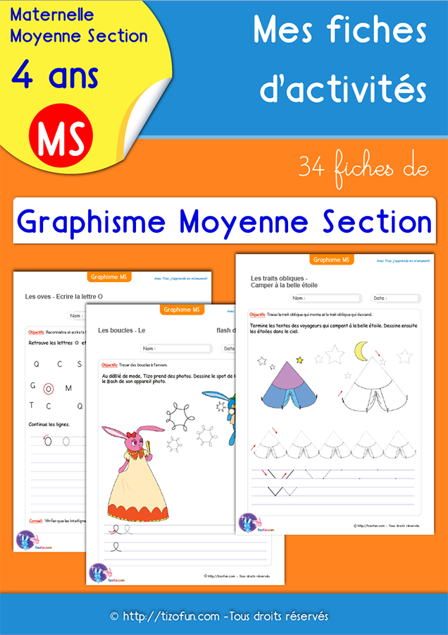 34 Fiches de Graphisme MS & GS Maternelle