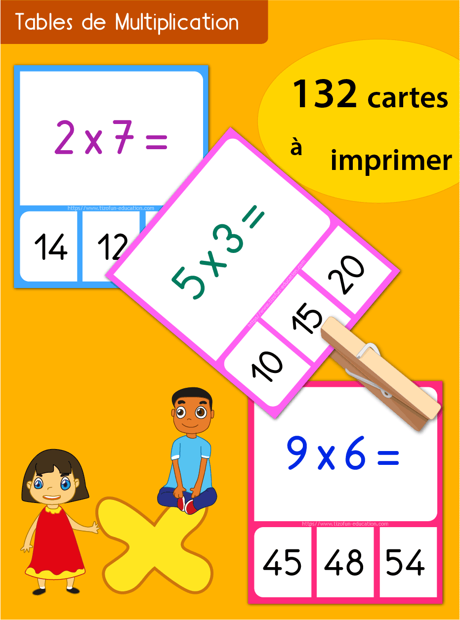 Les tables de multiplication : 50 cartes pour apprendre les tables