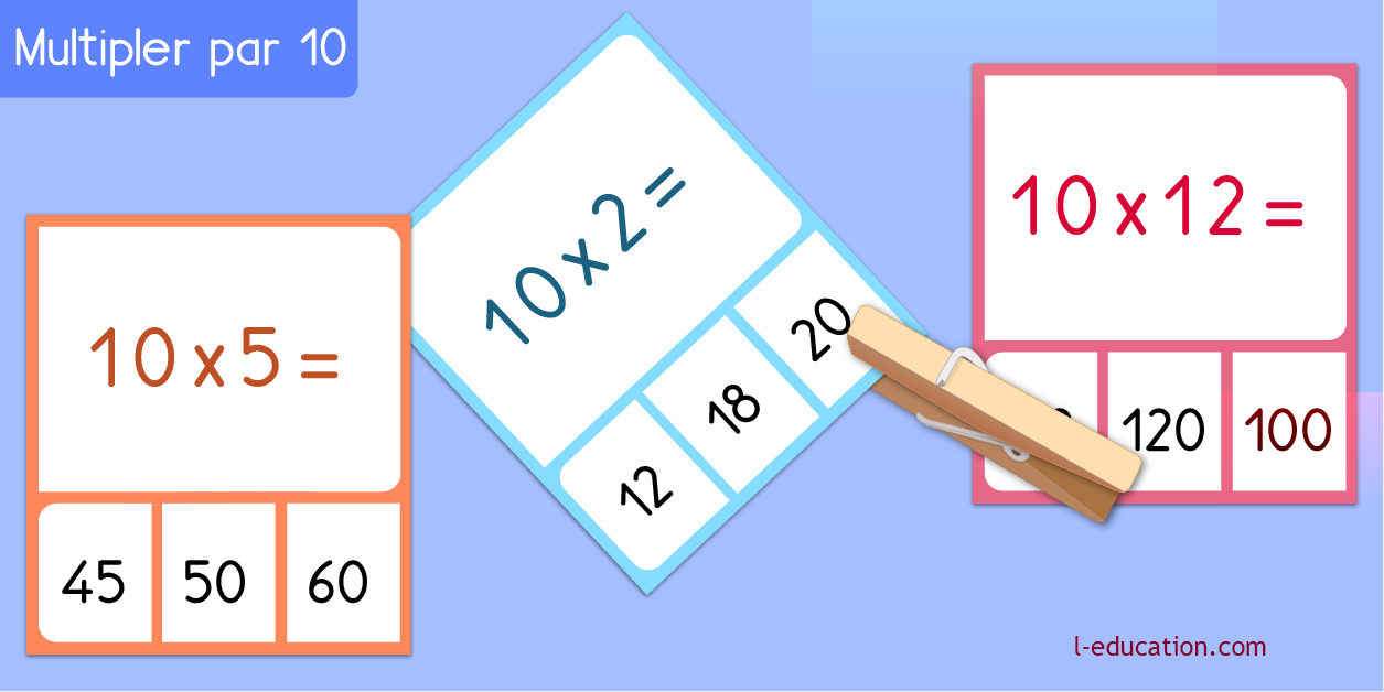 cartes memory - Table de multiplication de 10