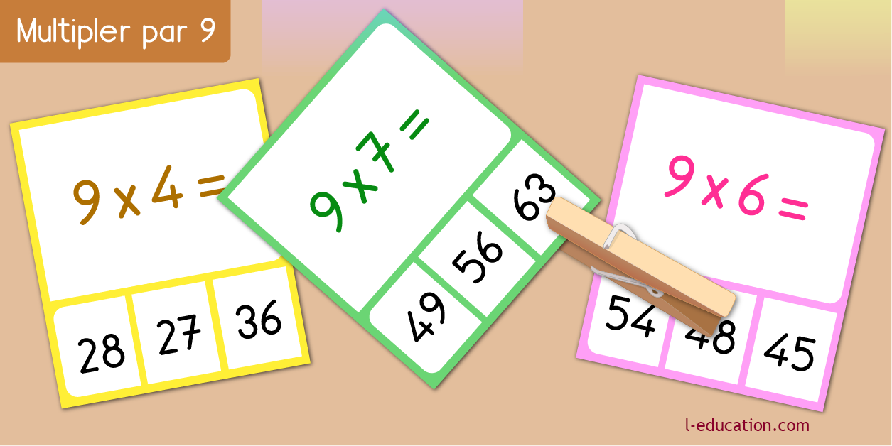 cartes memory - Table de multiplication de 9