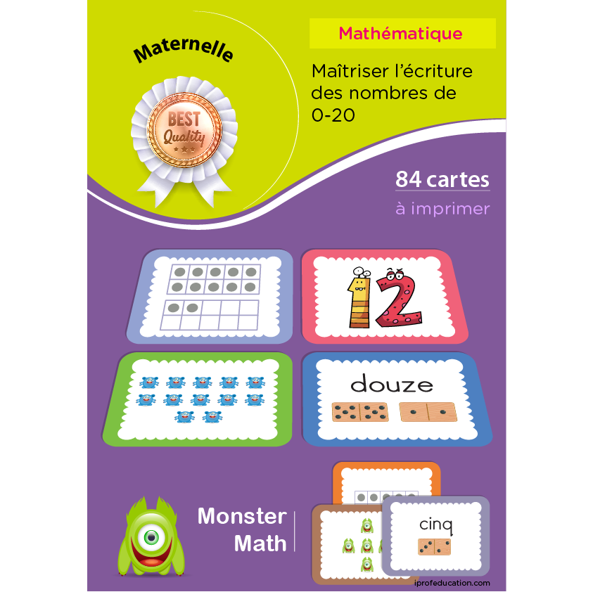 Cartes Memory Des Nombres De 0 A Maternelle Monsters Math