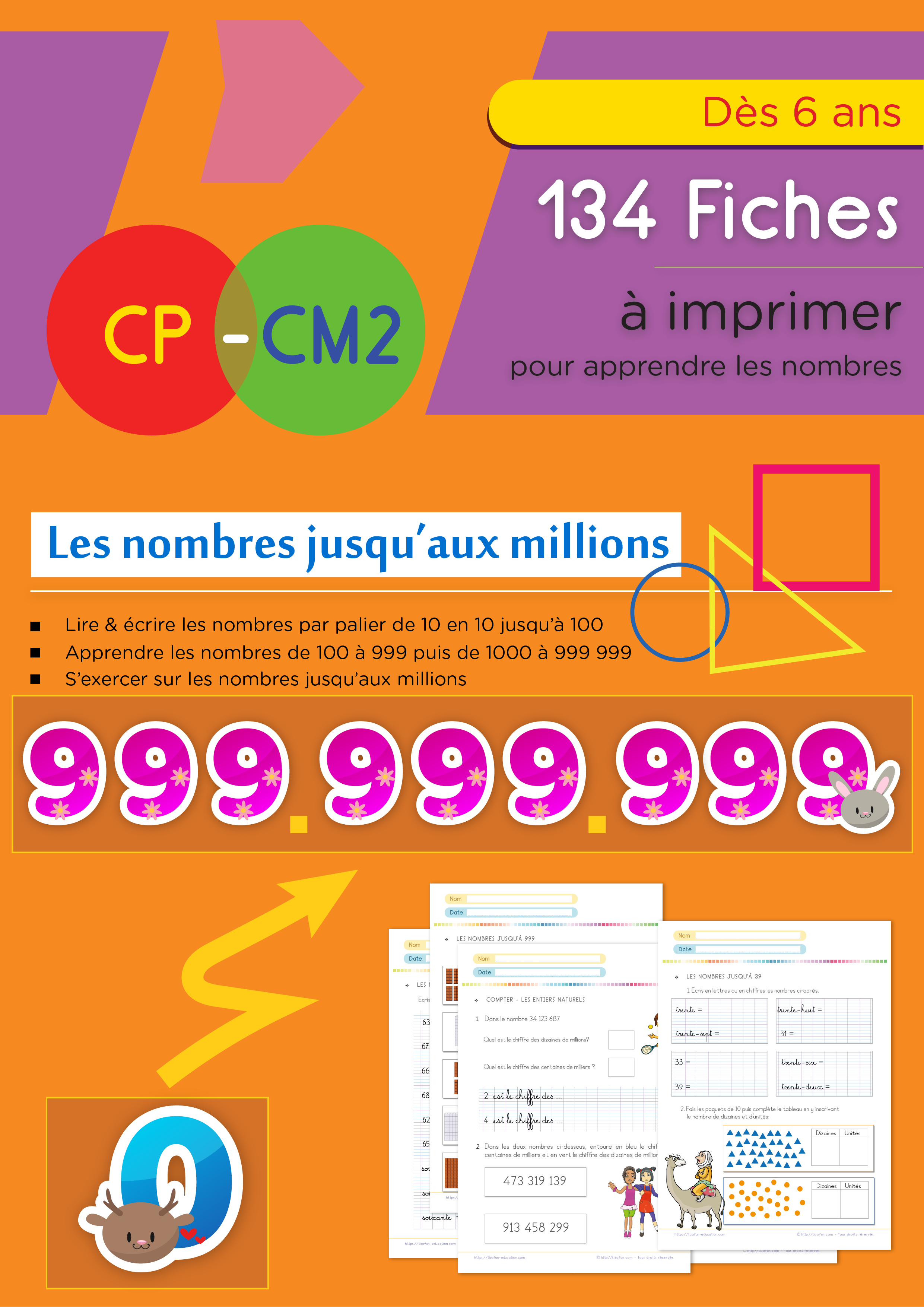 Numération du CP au CM2 - Les nombres jusqu'aux millions