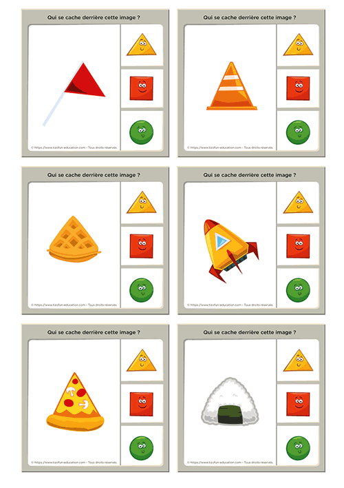 Cartes memory pour apprendre les formes en maternelle - le triangle
