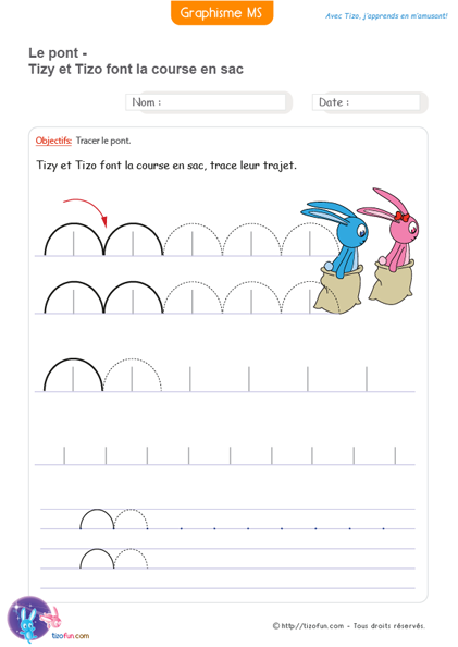 Fiche maternelle graphisme ponts et arcs