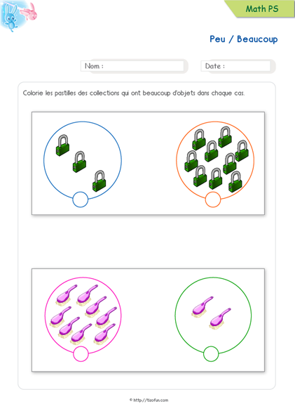 Exercice de dénombrement Maternelle PS