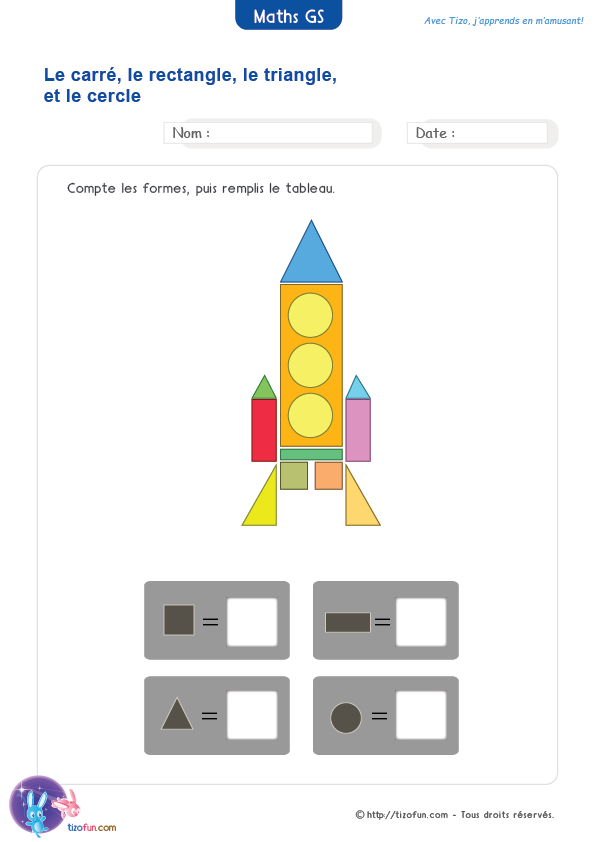 Dénombrer les formes géométriques - Math maternelle GS