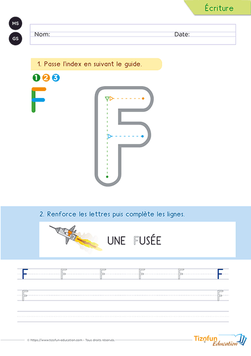 Apprendre à écrire les capitales ou lettres d'imprimerie en Maternelle