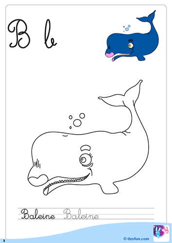 Exercice de coloriage et d'écriture cursive Maternelle CP