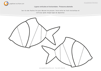 Graphisme maternelle gs - lignes horizontales et verticales : poissons abstraits-02