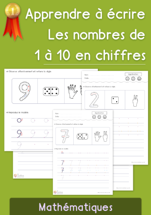 Écriture des nombres de 1 à 10 en chiffres