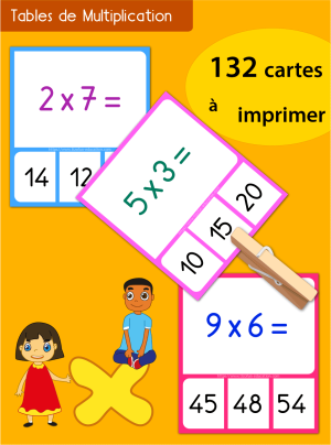 Jeu memory tables de multiplication à imprimer