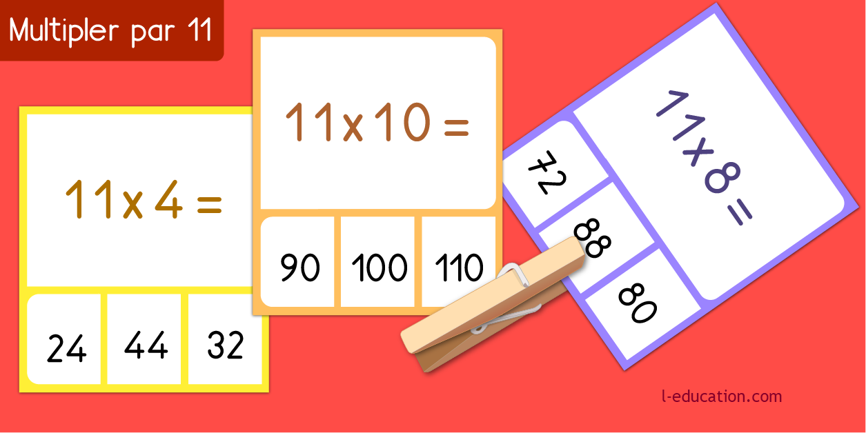 cartes memory - Table de multiplication de 11