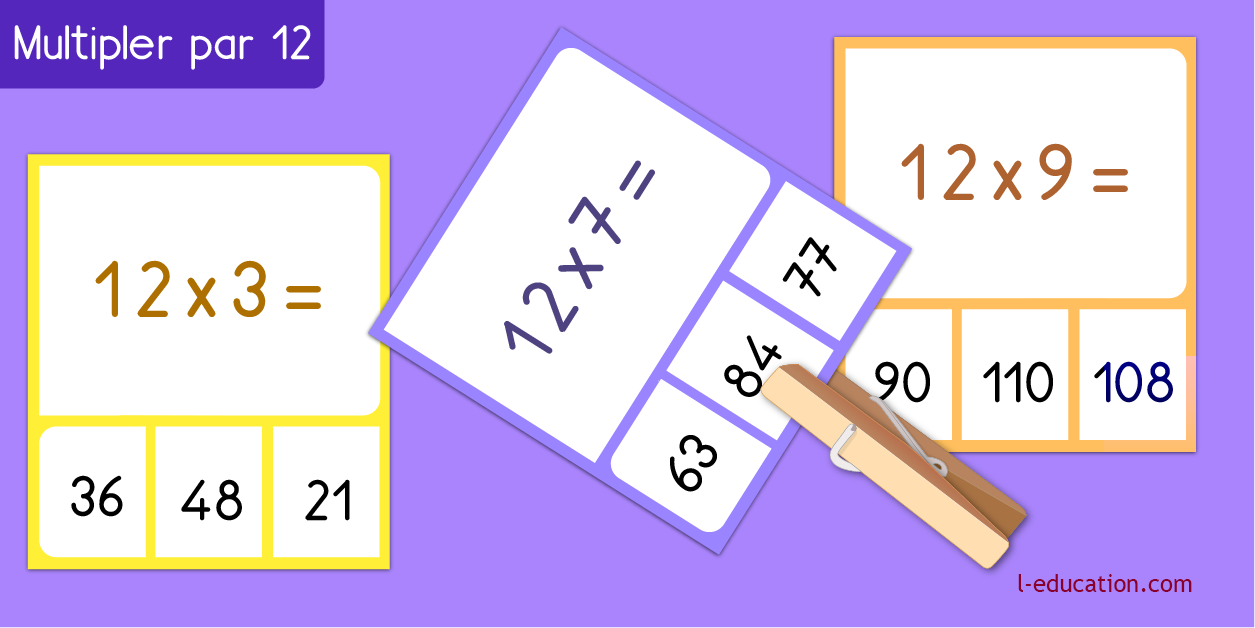 cartes memory - Table de multiplication de 12