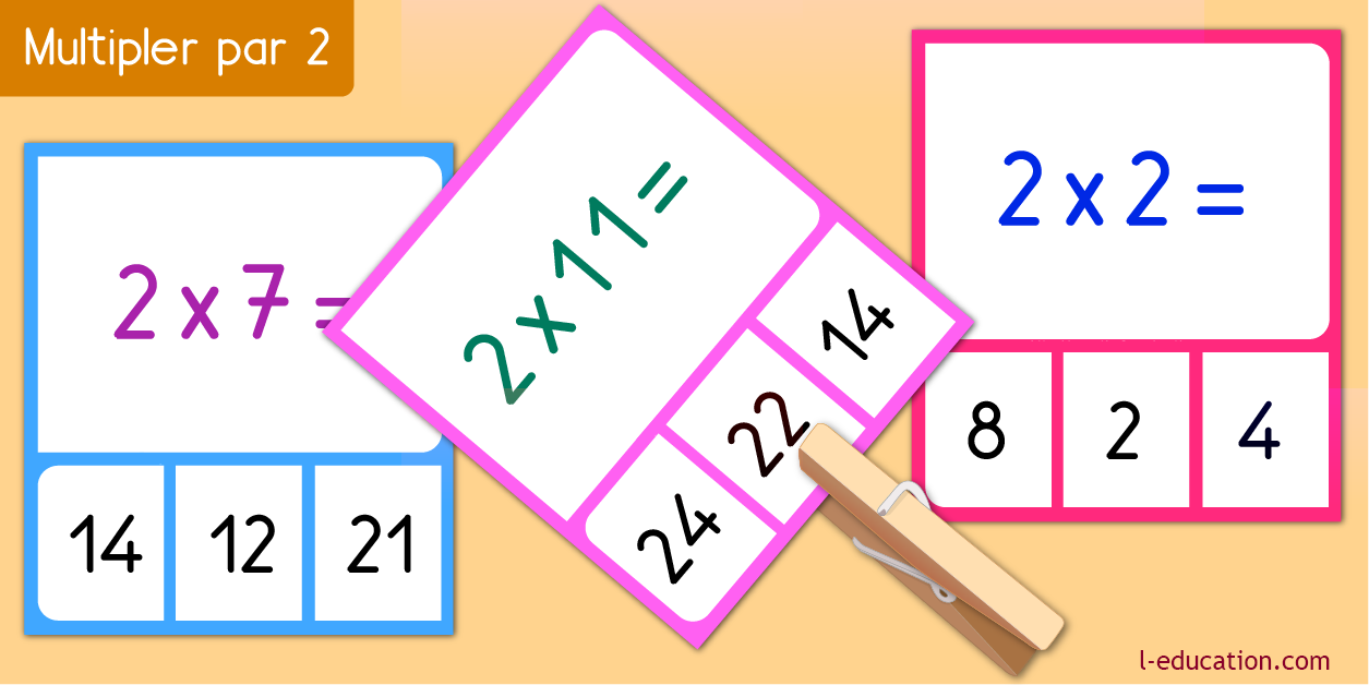 cartes memory - Table de multiplication de 2