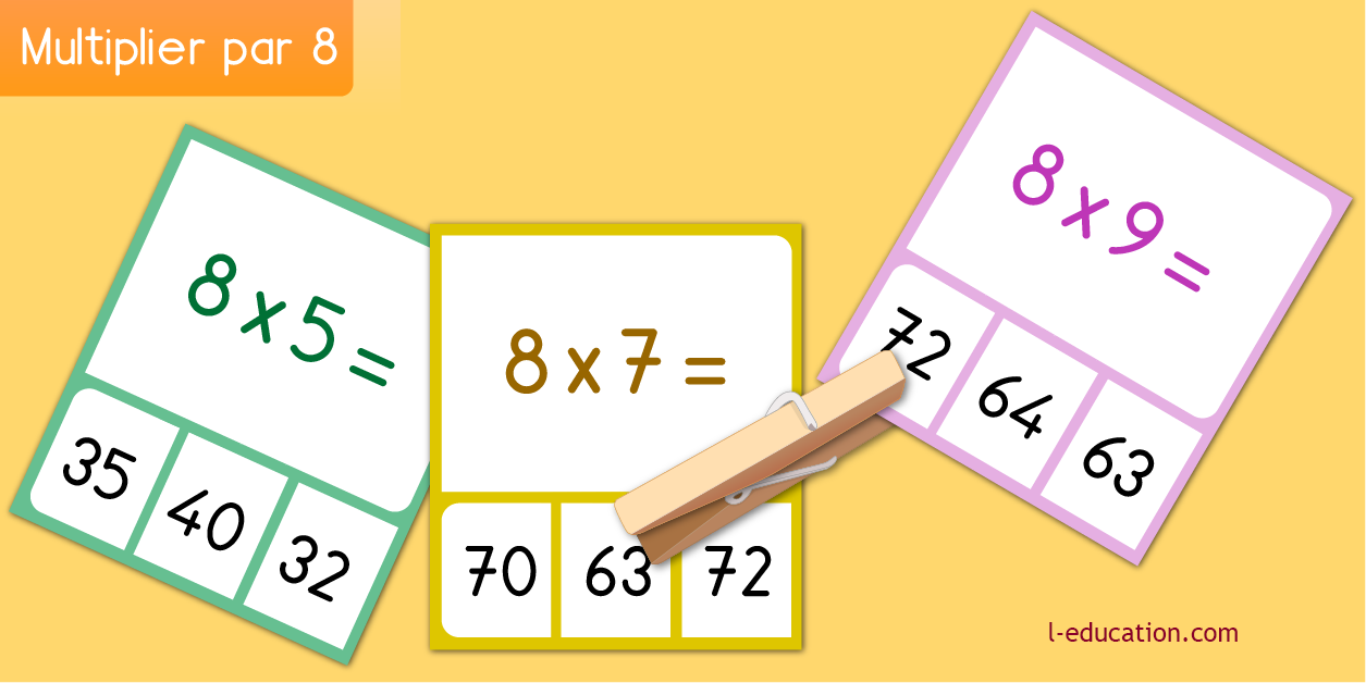 cartes memory - Table de multiplication de 8