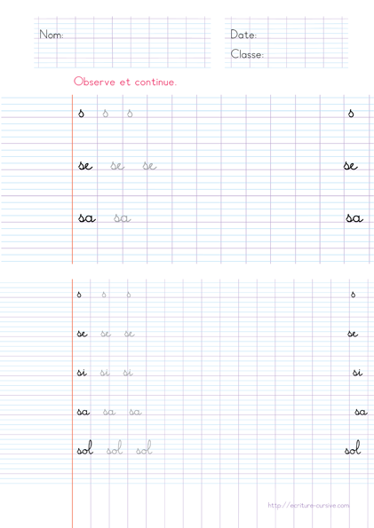 Cahier d'écriture CP 