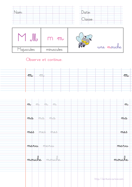 PDF Exercice d'écriture - mot en m