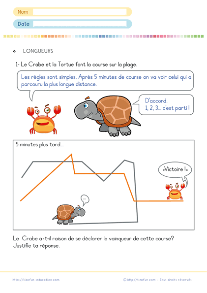 calcul longueur CP CE1 - exercice math cp