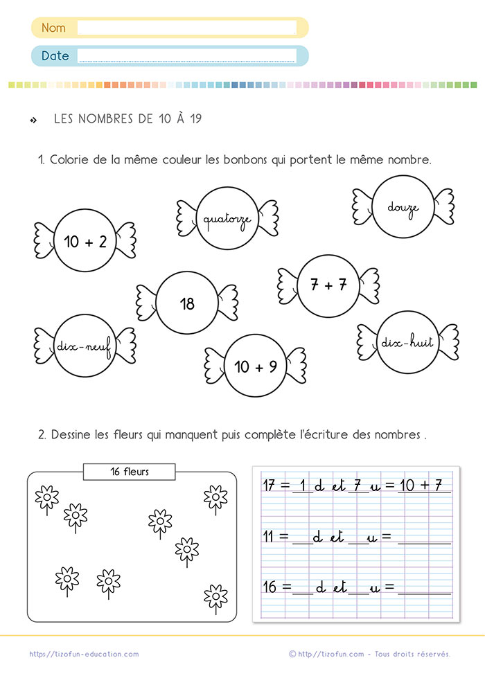 Numération Cp Fichier Maths Cp à Imprimer