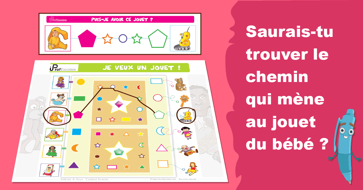 Jeu de Logique: Repérage spatial - Les Bébés et les jouets