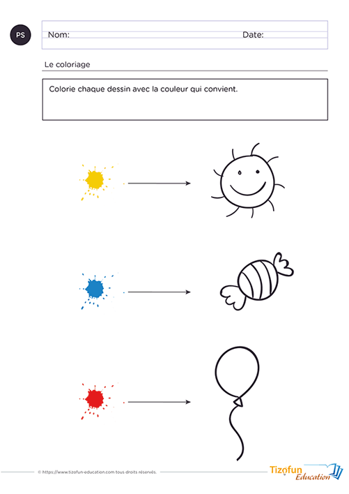 Exercice de coloriage maternelle