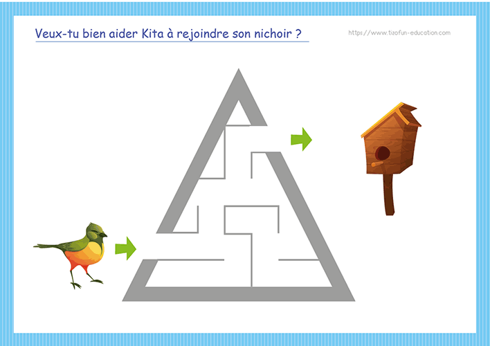 Labyrinthes Maternelle - forme géométrique: le triangle