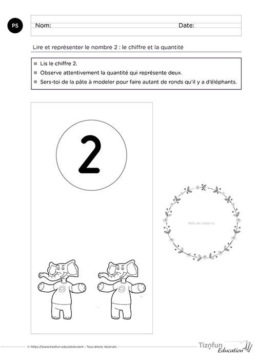 Reconnaitre les quantités jusqu'à 3 en Maternelle PS