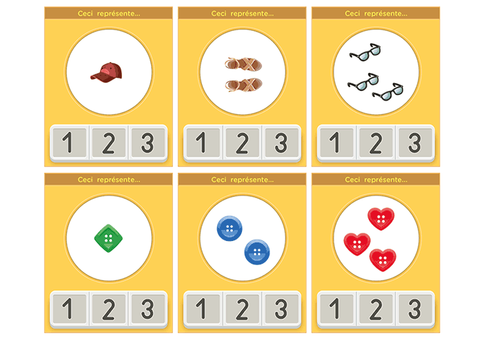 Identifier et représenter les nombres de 1 à 3 en Maternelle PS