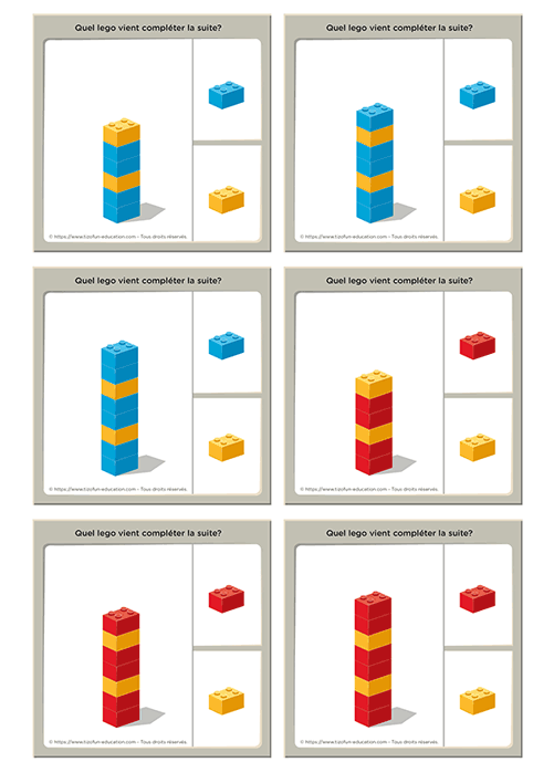 Algorithme - cartes memory le lego qui vient après