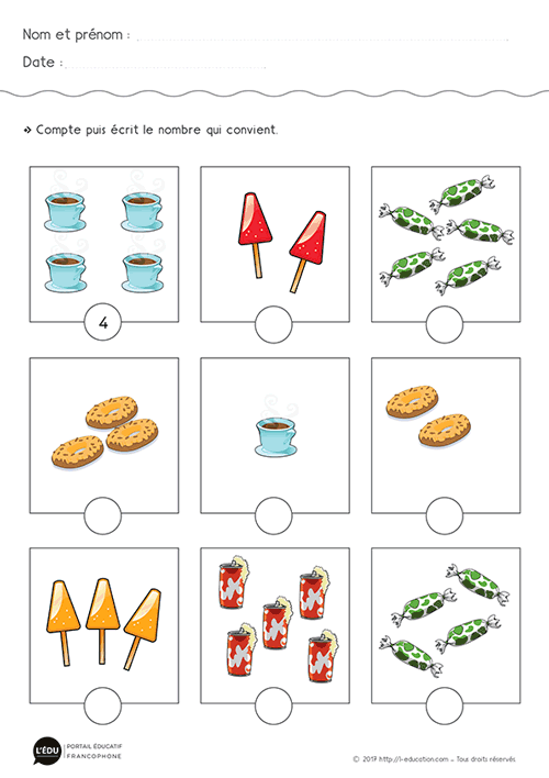 Représenter les nombres de 1 à 5 - Math Maternelle