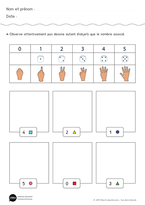 Construire les quantités de 1 à 5 - Numération Maternelle