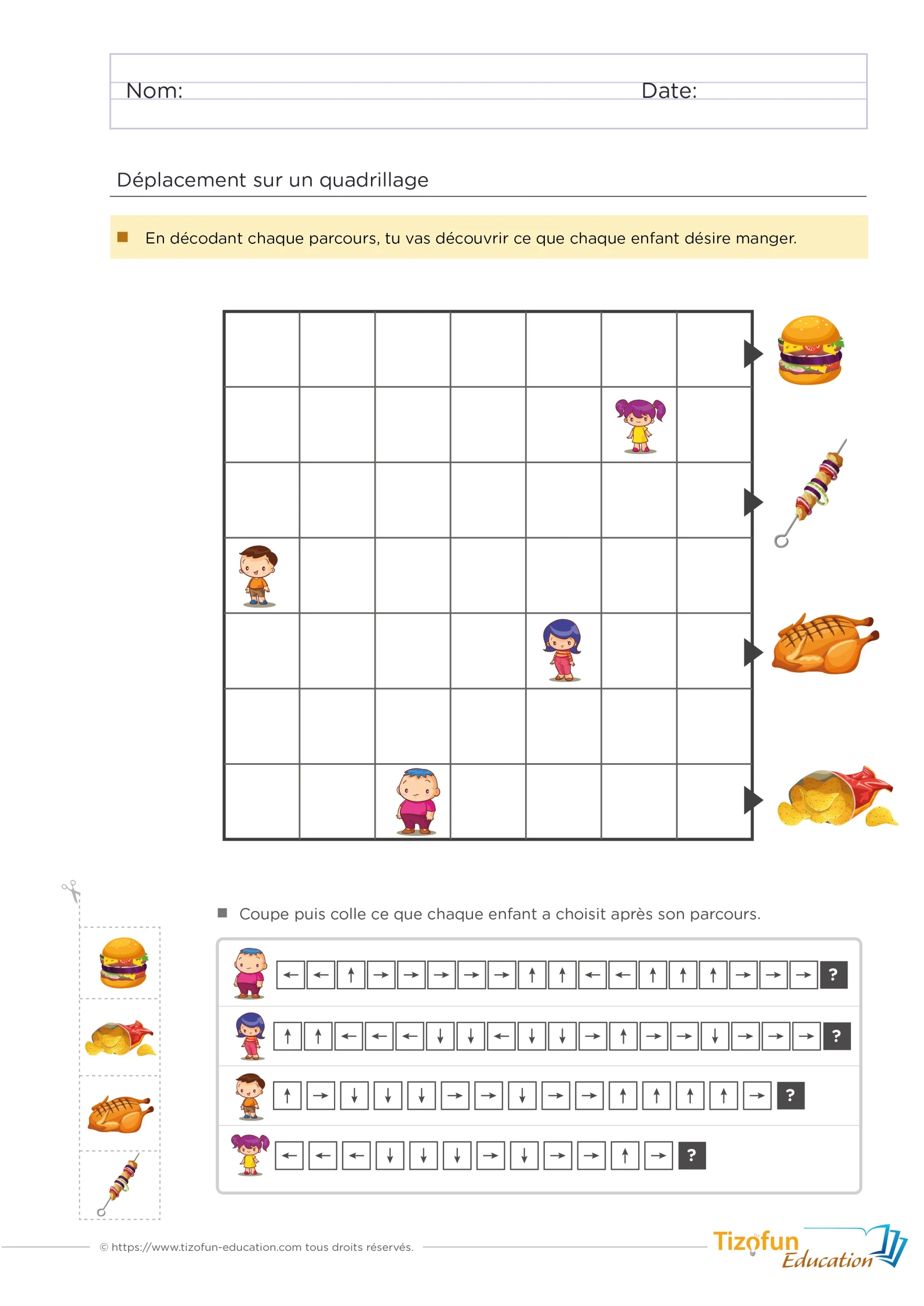 Activité de décodage de parcours pour enfants