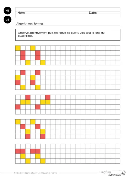 reproduire les motifs - algorithme et analyse