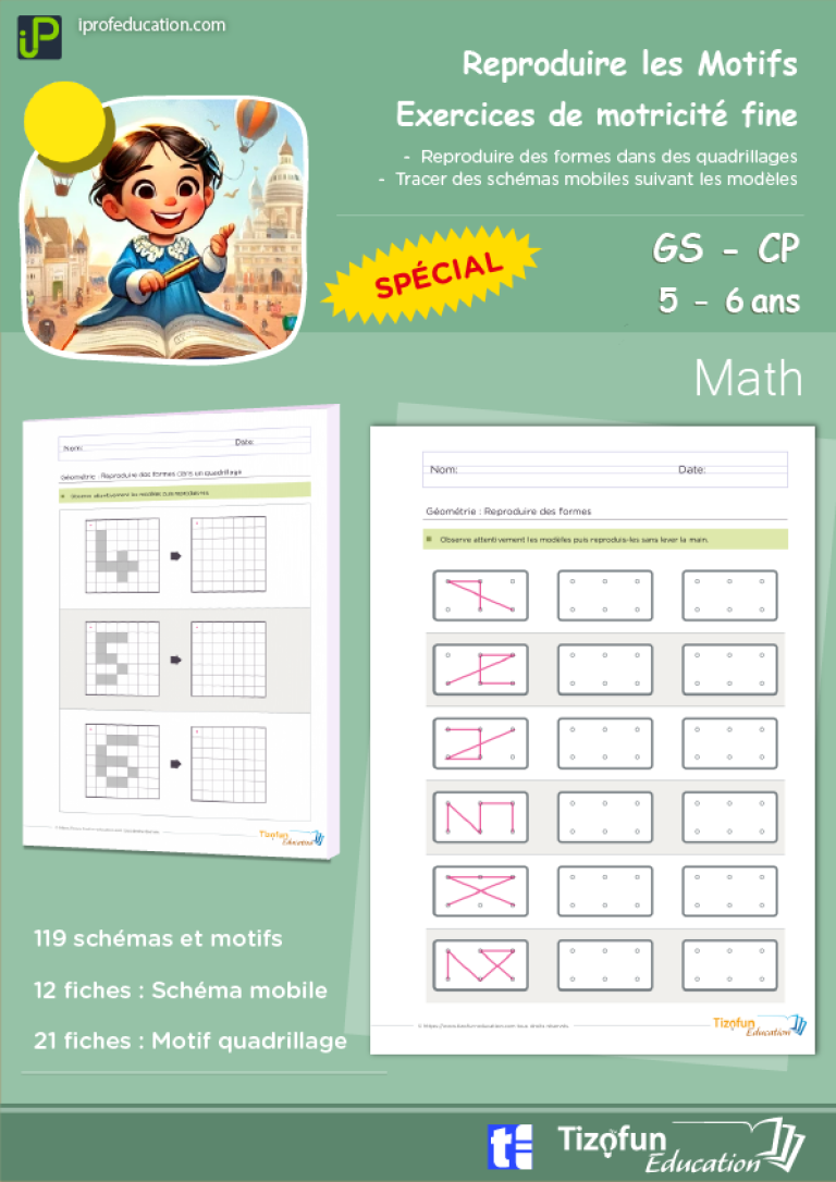 Reproduire les motifs : exercices de motricité fine GS CP – iProf ...